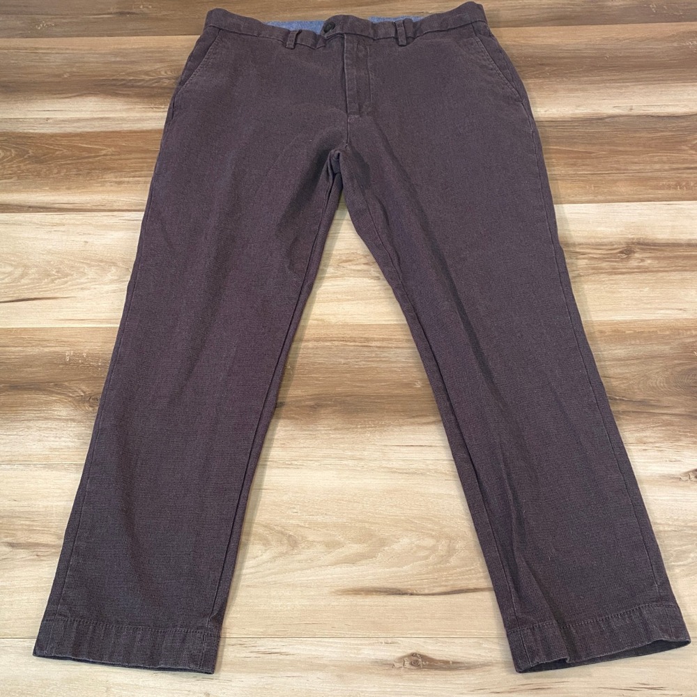 Banana Republic Slim-Tapered Fit Pants Mens 34x27 Burgundy‎ Textured Chinos